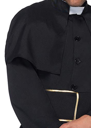Leg Avenue mens - 2 Piece Priest Set Â– Priest Robe With Attached Cape Halloween for Men Adult Sized Costumes, Black, Medium Large US