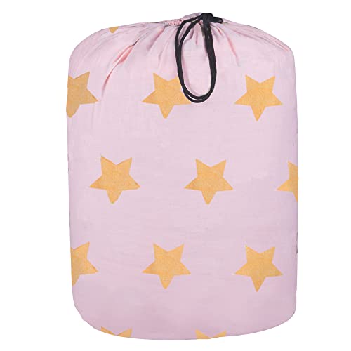 Wildkin Kids Sleeping Bags for Boys and Girls, Measures 66 x 30 x 1.5 Inches, Cotton Blend Materials Sleeping Bag for Kids, Ideal for Parties, Camping and Overnight Travel (Pink and Gold Stars)