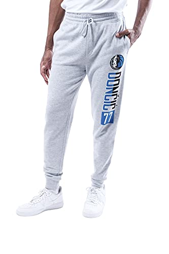 Ultra Game NBA Dallas Mavericks - Luka Doncic Mens Active Fleece Jogger, Heather Charcoal, X-Large