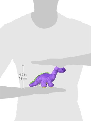goDog Dinos Bruto Just for Me Squeaker Plush Pet Toy for Dogs and Puppies, Soft and Durable, Tough and Chew Resistant, Reinforced Seams - Purple, Mini
