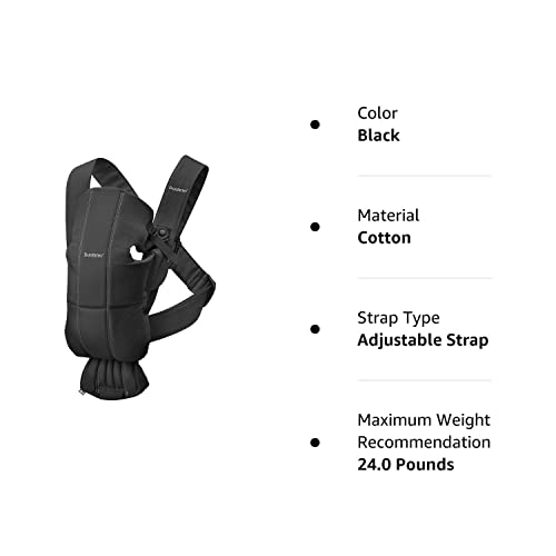 BabyBjörn Baby Carrier Mini, Cotton, Black
