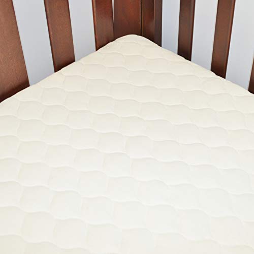 American Baby Company Waterproof Quilted Crib and Toddler Size Fitted Mattress Cover made with Organic Cotton Top Layer, Natural Color