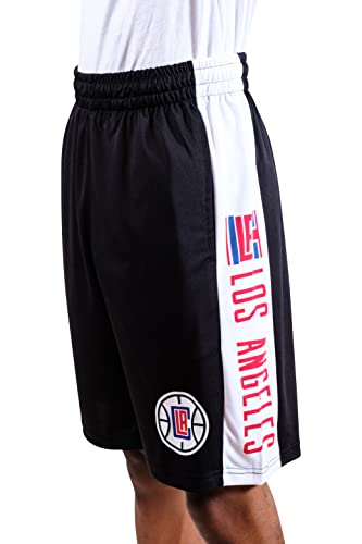 Ultra Game NBA Los Angeles Clippers Mens Mesh Basketball Shorts, Black, Medium
