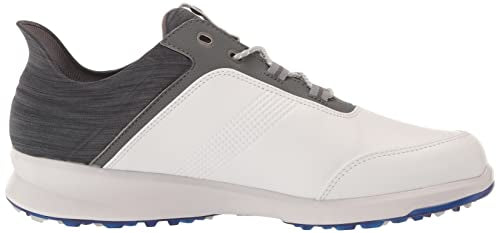FootJoy Men's Stratos Golf Shoe, White/Charcoal, 10.5