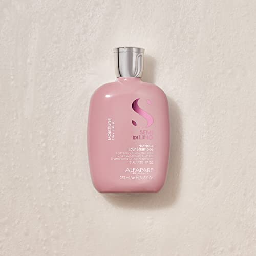 Alfaparf Milano Semi Di Lino Moisture Nutritive Sulfate Free Shampoo for Dry Hair - Paraben and Paraffin Free - Safe on Color Treated Hair - Professional Salon Quality, 8.45 Fl Oz