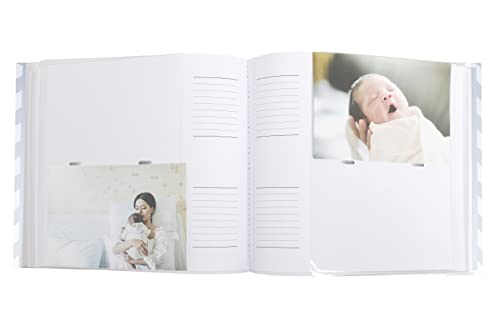 Pearhead Baby Photo Album for Baby Girl or Baby Boy, Gender Neutral Baby Memory Book, Baby Shower, Gray Chevron