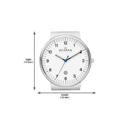 Skagen Men's Ancher Quartz Analog Stainless Steel and Leather Watch, Color: Silver/Brown (Model: SKW6082)