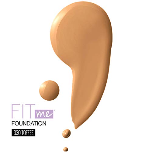Maybelline Fit Me Dewy + Smooth SPF 18 Liquid Foundation Makeup, Toffee, 1 Count