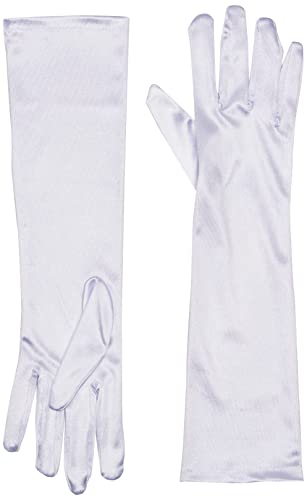 Leg Avenue Women's Satin Elbow Length Gloves, White, One Size