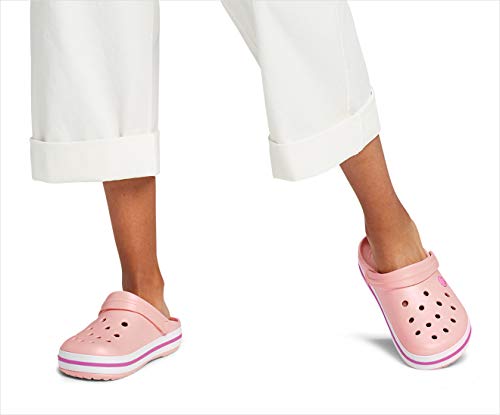 Crocs Unisex Crockband Clogs, Pearl Pink/Wild Orchid, 9 US Women