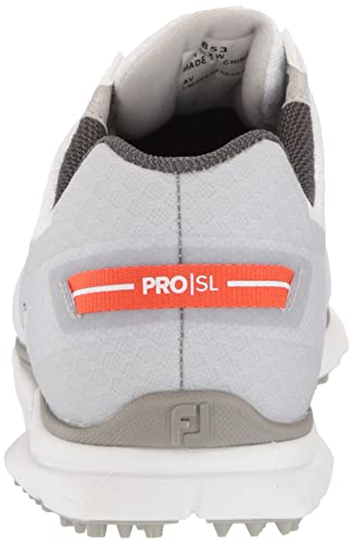 FootJoy Men's Pro|sl Sport Golf Shoe, White/Orange, 11