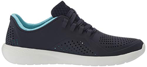 Crocs Women's Literide Pacer Lace-Up Sneakers, Navy/Ice Blue, 11 Women