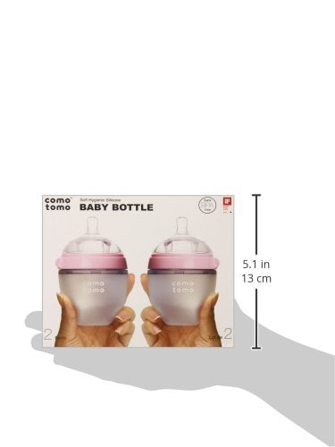 Comotomo Baby Bottle, Pink, 8 Ounce (2 Count)