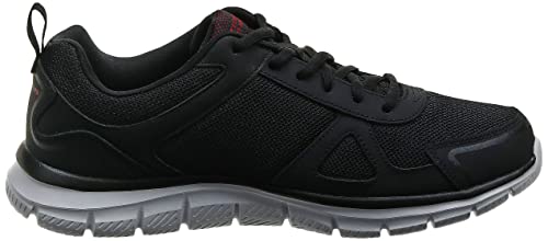 Skechers mens Track Scloric Oxford, Black/Red, 12 US