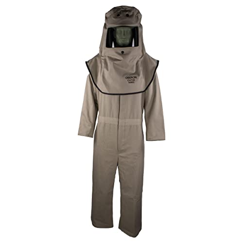 Oberon Company CAT40 Series Arc Flash Hood and Coverall Suit Kit, Navy Blue, Size 3X-Large