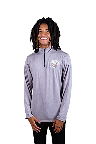Ultra Game NBA Men's Quarter Zip Long Sleeve Pullover T-Shirt