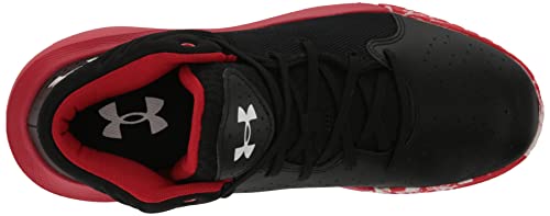 Under Armour Unisex Jet '21 Basketball Shoe, (002) Black/Red/White, 9.5 Women/8 Men