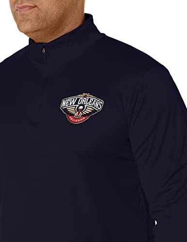 Ultra Game NBA Men's Quarter Zip Long Sleeve Pullover T-Shirt