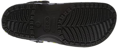 Crocs Unisex- Adult Classic Printed Floral Clogs, Black Daisy, 6 Women/4 Men