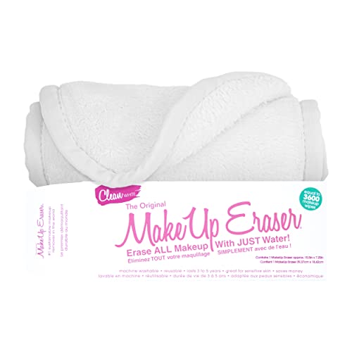 The Original MakeUp Eraser, Erase All Makeup With Just Water, Including Waterproof Mascara, Eyeliner, Foundation, Lipstick, and More (Clean White)