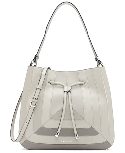 Calvin Klein Harmony Draw String Bucket Bag, Fawn Multi Patchwork
