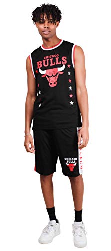 Ultra Game NBA Chicago Bulls Mens Mesh Basketball Shorts, Black, Small