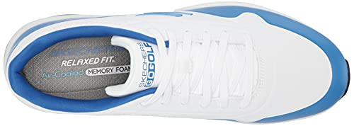Skechers Men's Go Skech-Air Dos Relaxed Fit Golf Shoe, White/Blue, 10.5