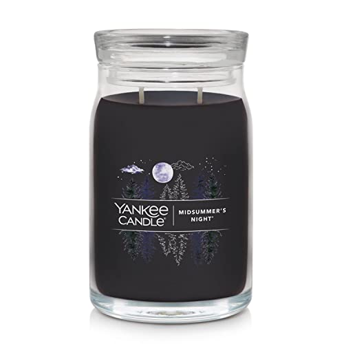 Yankee Candle MidSummer's Night Scented, Signature 20oz Large Jar 2-Wick Candle, Over 60 Hours of Burn Time