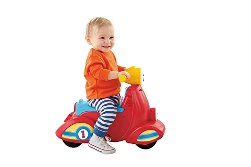 Fisher-Price Laugh and Learn Toddler Ride-On, Smart Stages Scooter, Musical Learning Toy with Motion-Activated Songs for Ages 1+ Years