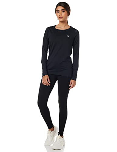 Under Armour Women's HeatGear Armour Long-Sleeve T-Shirt , Black (001)/Metallic Silver , X-Small