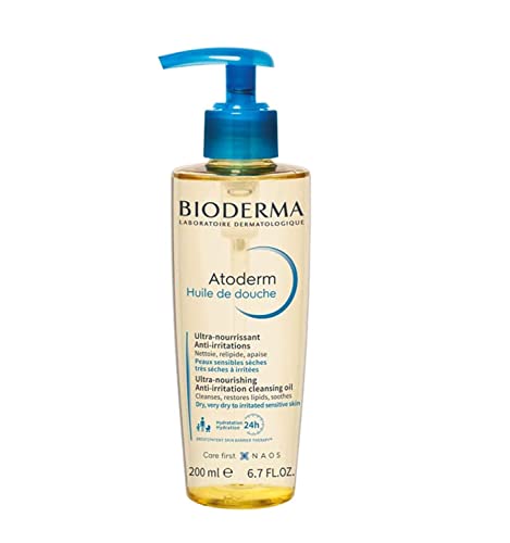 Bioderma - Atoderm - Cleansing Oil - Face and Body Cleansing Oil - Soothes Discomfort - Cleansing Oil for Very Dry Sensitive Skin, 6.7 Fl Oz (Pack of 1)