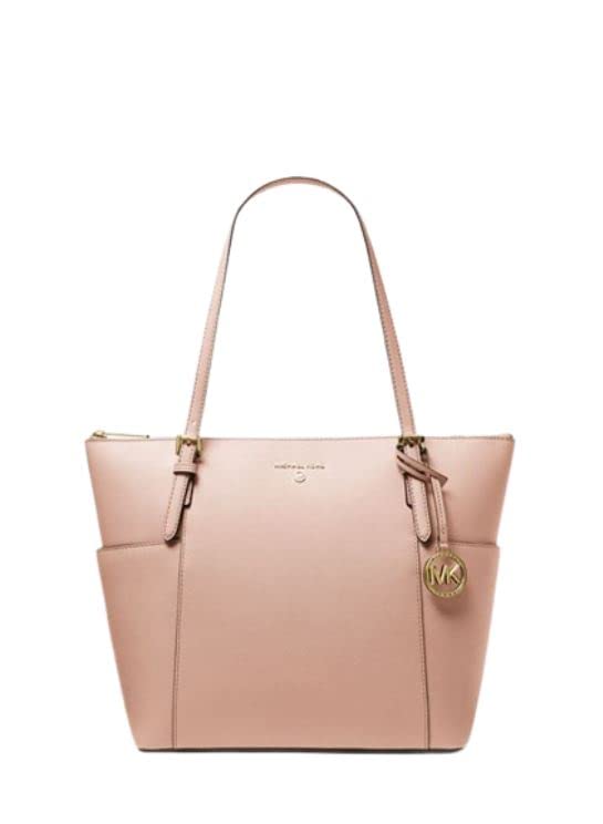 Michael Kors Women Jet Set Large Top-zip Saffiano Leather Tote Shoulder Bag (SOFTPINK)