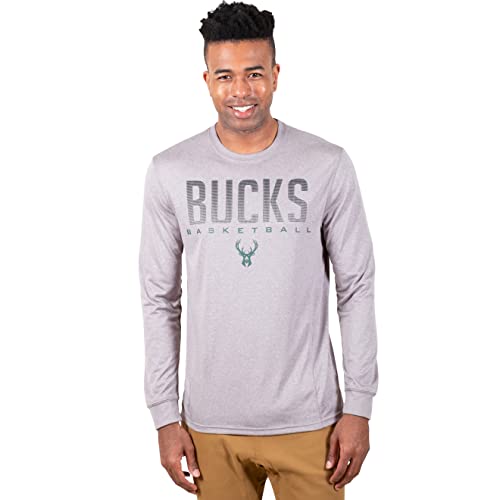 Ultra Game -NBA Men's Active Long Sleeve Pullover T-Shirt Heather Gray Small