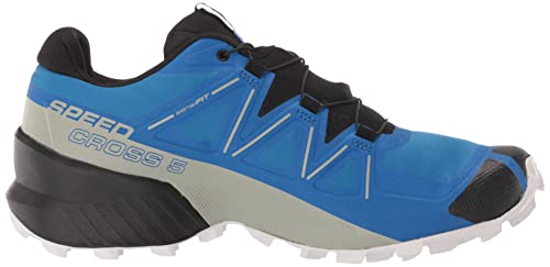9.5 Salomon Speedcross 5 Trail Running Shoes for Men, Skydiver/Black/White