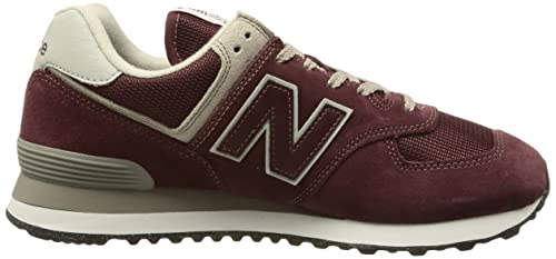 New Balance Men's 574 Core Sneaker, Burgundy/White, 6.5