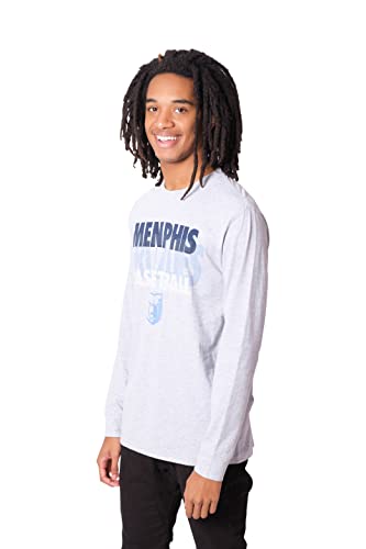 Ultra Game NBA Memphis Grizzlies Mens Supreme Long Sleeve Pullover Tee Shirt, Heather Gray, Medium