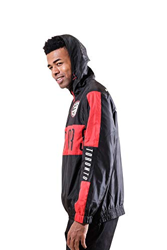 Ultra Game NBA Toronto Raptors Mens Quarter Zip Pullover Hoodie Windbreaker Jacket, Black, Small