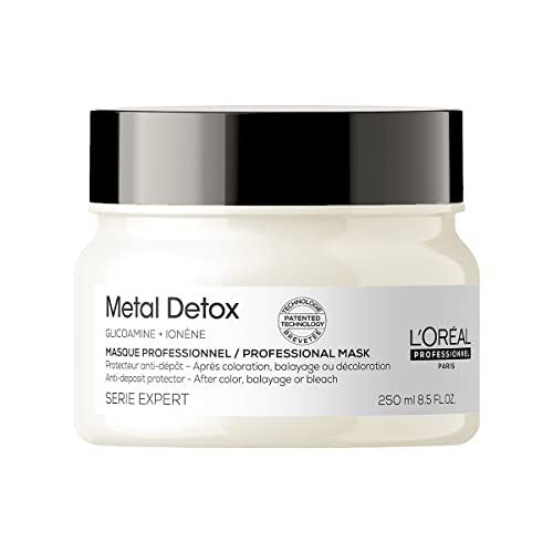 L'Oreal Professionnel Metal Detox Hair Mask | Deep Conditioner and Treatment | Prolongs Color, Prevents Damage and Adds Softness | For Dry, Damaged and All Hair Types | Sulfate-Free | 8.5 Fl. Oz.