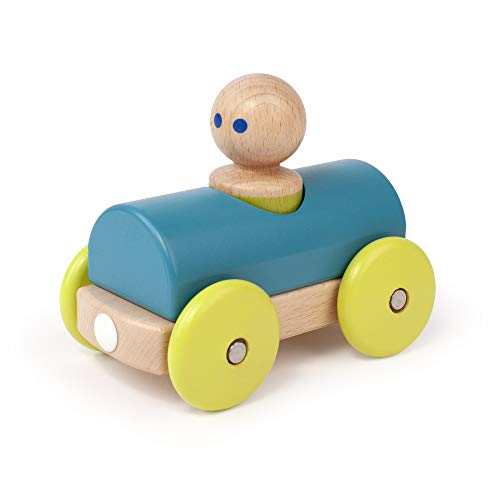 3 Piece Tegu Magnetic Racer Building Block Set, Teal