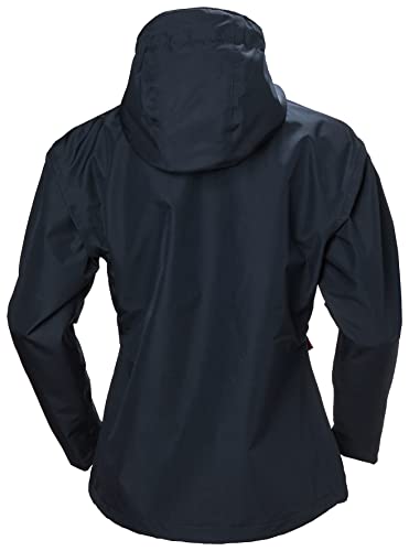 Helly Hansen Women's Seven J Waterproof Windproof Breathable Rain Coat Jacket, 598 Navy, Large