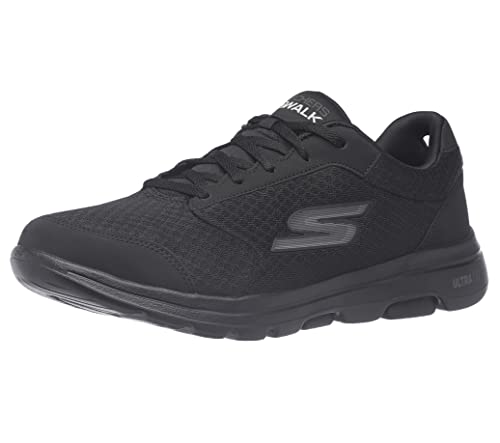 Skechers mens Gowalk 5 Qualify - Athletic Mesh Lace Up Performance Walking Shoe Sneaker, Black, 11 US