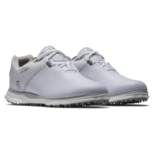 FootJoy Women's Pro|SL Sport Golf Shoe, White/Light Grey, 8