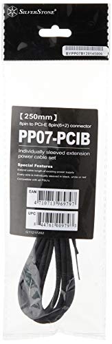 Silverstone Tek Sleeved Extension Power Supply Cable with 1 x 8-Pin to PCI-E 8-Pin Connector (PP07-PCIB)