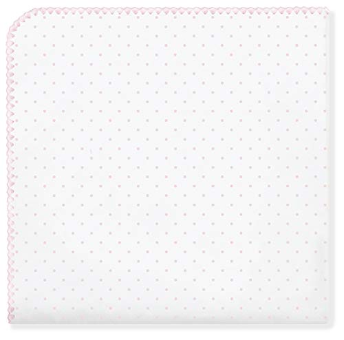 SwaddleDesigns Large Receiving Blanket, Ultimate Swaddle for Baby Boys, Girls, Softest US Cotton Flannel, Best Shower Gift, MADE in USA, Pastel Pink Polka Dots, Mom’s Choice Winner