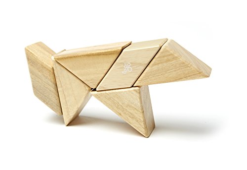 8 Piece Tegu Pocket Pouch Magnetic Wooden Block Set, Natural