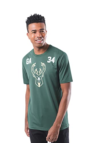 Ultra Game NBA Milwaukee Bucks - Giannis Antetokounmpo Mens Active Tee Shirt, Team Color, X-Large