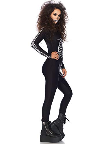 Leg Avenue Women's X-Ray Skeleton Catsuit Costume, Black/White, Medium