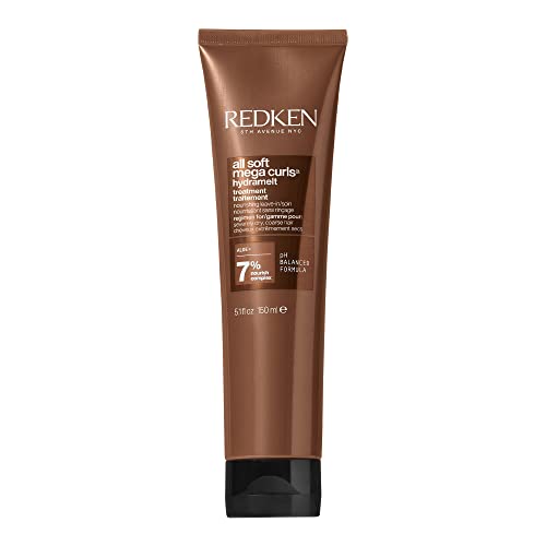 Redken All Soft Mega Curls Hydramelt Leave-In Treatment | For Extremely Dry Hair | For Curly and Coily Hair | Ultra Moisturizing Hair Lotion Enhances Shine | With Aloe Vera