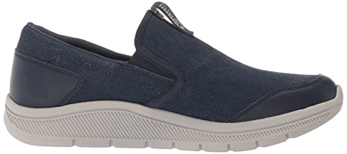 Skechers Men's Go Walk Arch Relaxed Fit Canvas Slip On Golf Shoe Sneaker, Navy/Gray, 8.5