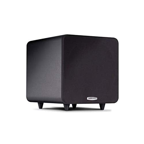 Polk Audio PSW111 8' Powered Subwoofer - Power Port Technology | Up to 300 Watt Amp | Big Bass in Compact Size | Easy Setup with Home Theater Systems Black